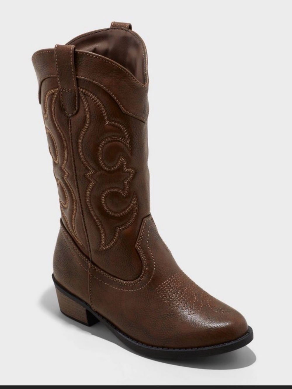 Cat & Jack Brown Girls' Western Pull-On Boots
